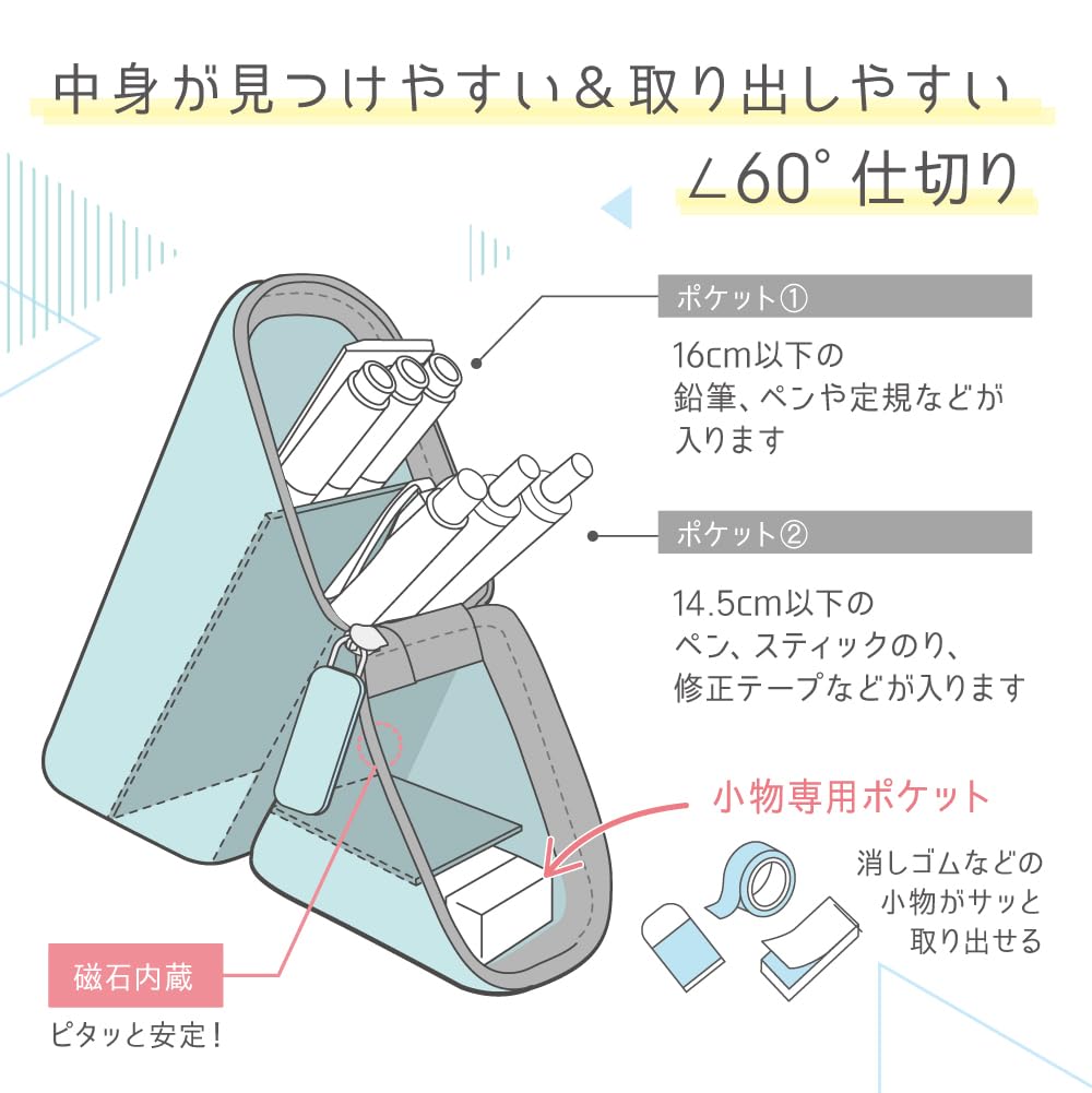 ソニック ペンケース カクスタ ポータブルペン立て シリコンタイプ, blue (light), Silicone Type