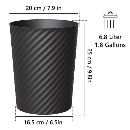Bathroom Garbage Can 3 Pack 6.8L/1.8 Gallon Small Garbage Can, Round Plastic Trash Can, Slim Waste Basket for Bedroom, Bathroom, Kitchen, Living Room, Office, Car, RV, Fits Under Sink