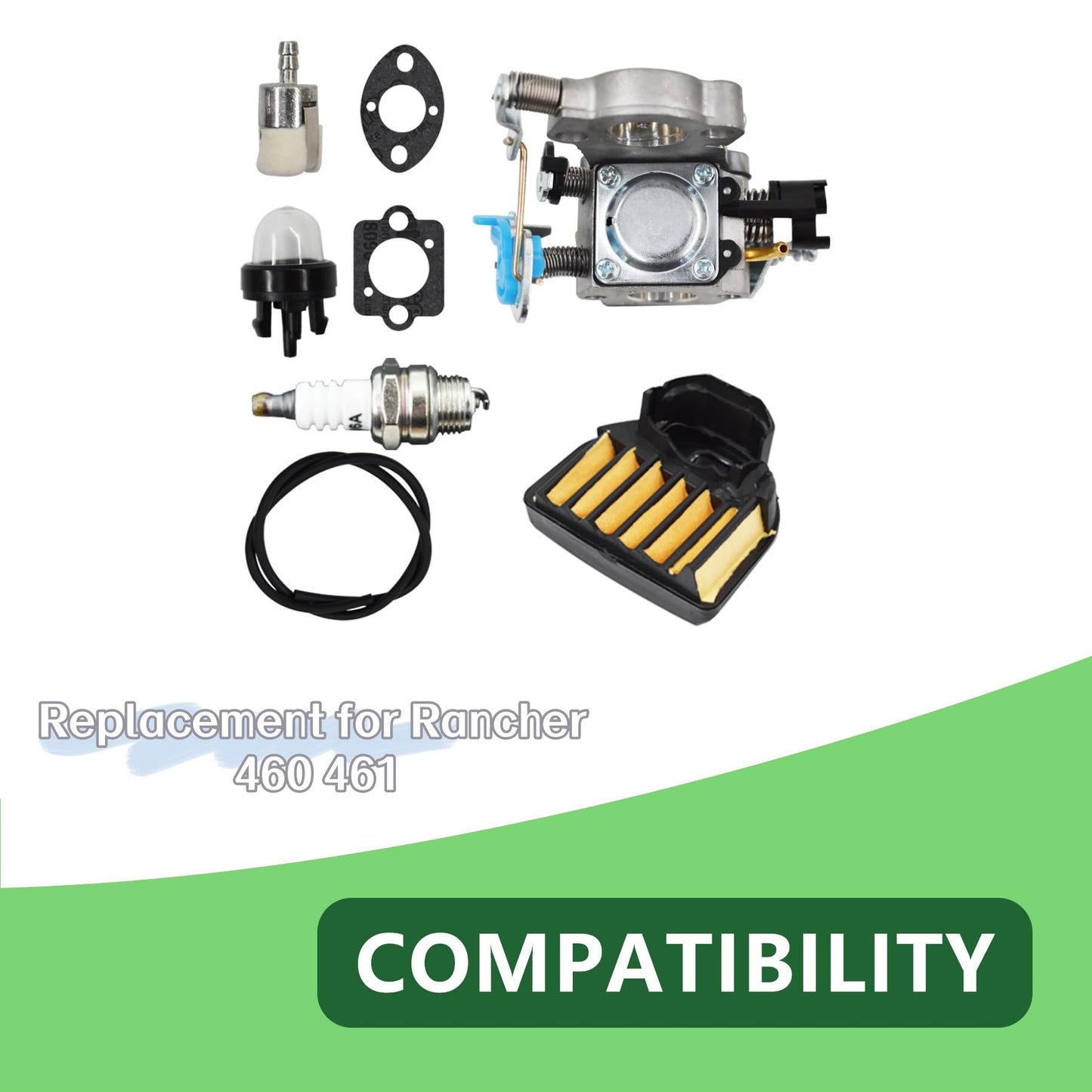 ALL-CARB Carburetor Replacement for 544883001 455E 455 Replacement for Rancher 460 461 Chainsaw Replace 544227401 544312901