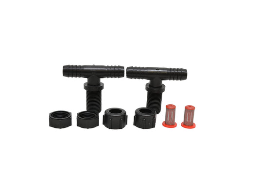 Valley Industries Polypropylene Tee Nozzle Body Kit - 11/16" MPS x 1/2" HB, 2 Pack