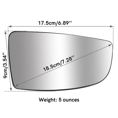 Algrix Passenger Side Lower Mirror Glass Replacement for Ford Transit 150 250 350 MK8 from 2014 to 2025, Right Towing Mirrors Convex Chromed Glass with Rear Mounting Backplate, Replaces BK3Z17K707A