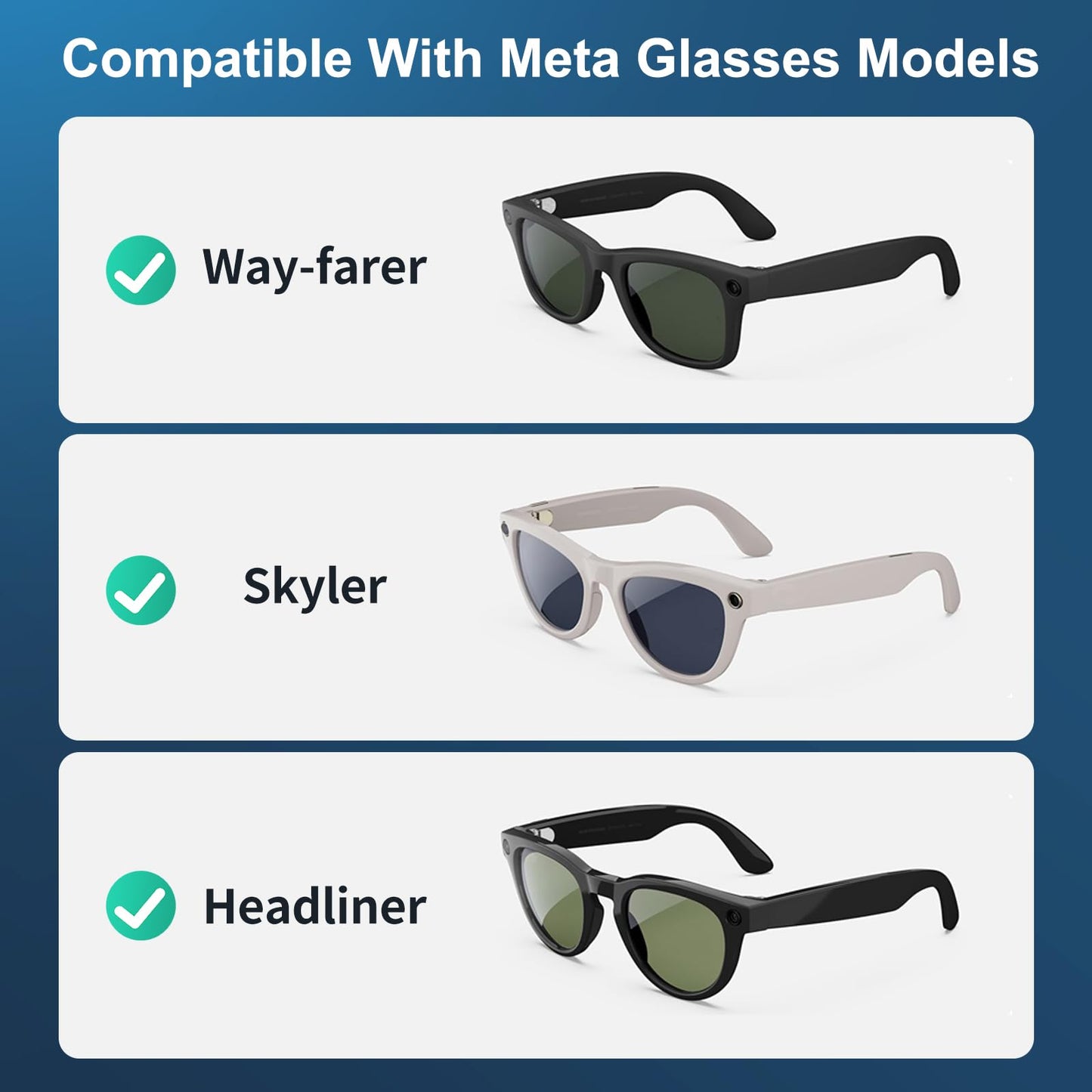 Adjustable LED Light Blocking Covers for RayBan Meta Wayfarer, Skyler, Oakley, Headliner Accessories, Plastic LED Cover for Meta Glasses, Easy Block Light When Recording, Workable at Day & Night 4Pack