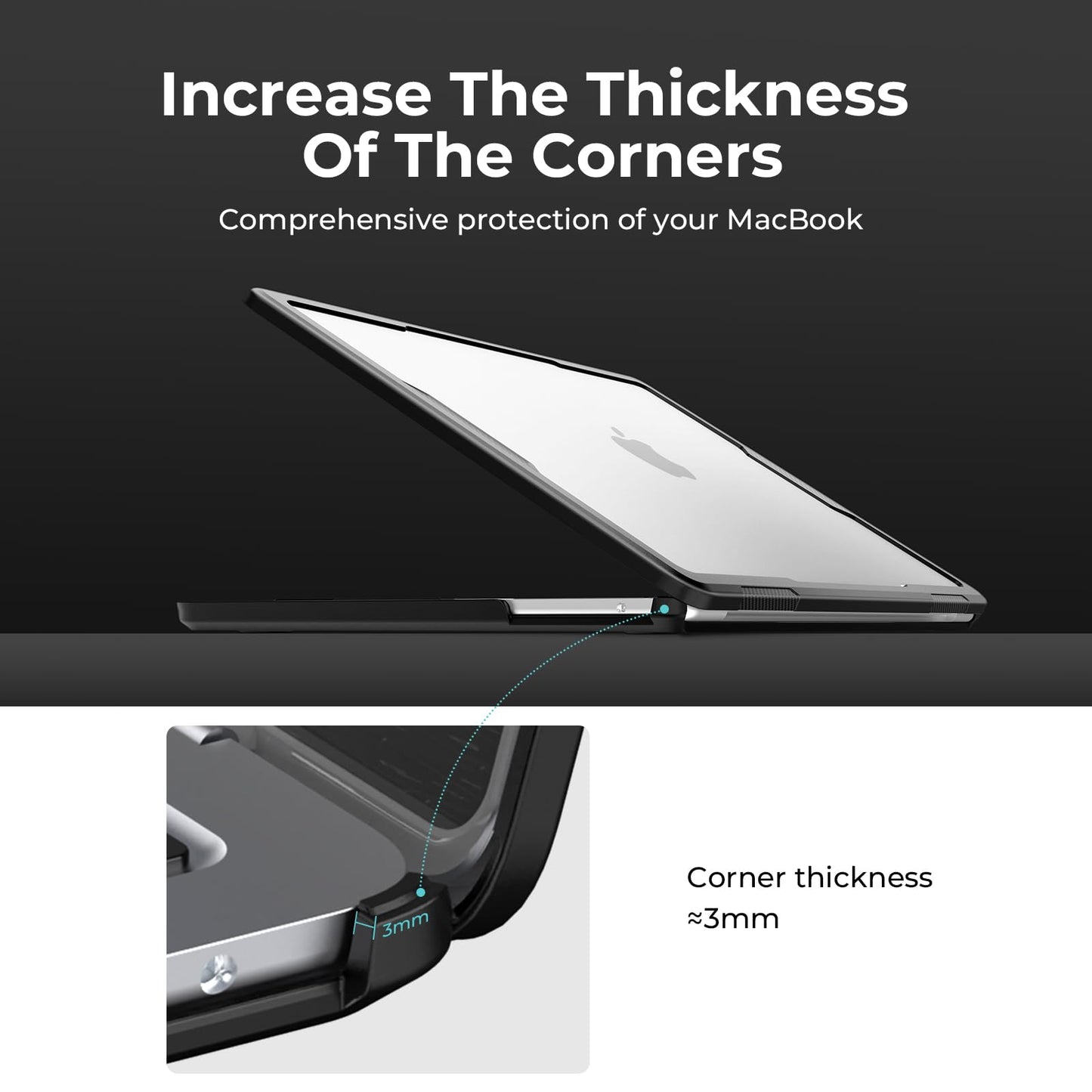 BlueSwan Ultimate Protection Case for MacBook Air 13 inch, M5 M4 M3 M2 2026-2022 A3449 A3240 A3113 A2681, Thickened Edge Sturdy TPU Bumper Hard Shell, Matte Protective Case for MacBook Air 13.6 Laptop