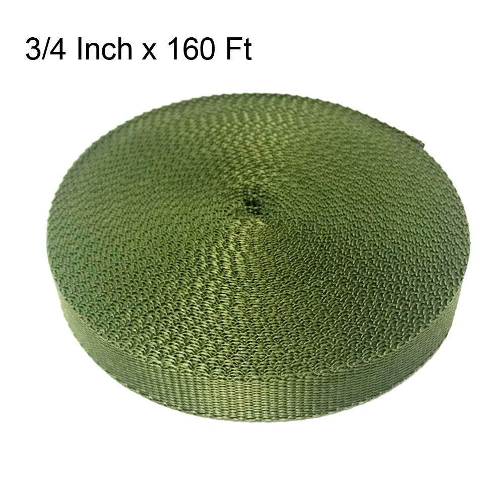 160FT Tree Tie Straps for Staking, Tree and Plant Supports for Effective Growing Green Blend in with Landscaping for Guying Young Trees Straight (1,850 Lbs Strength, Green)