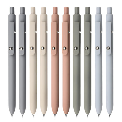 UIXJODO Gel Pens, 10Pcs 0.5mm Black Ink Pens Fine Point Smooth Writing Pens, High-End Series Retractable Pens for Journaling Note Taking, Cute Office School Supplies Gifts for Women (10 Pcs Morandi)