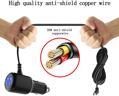 Car Charger for Gar’min Nuvi,Ga‘rmin car Charger,Gar’min nuvi car Charger,Gar‘min GPS Charger Cable,Mini USB Power Cord Cable Dual Port USB Vehicle Power Charging Cable