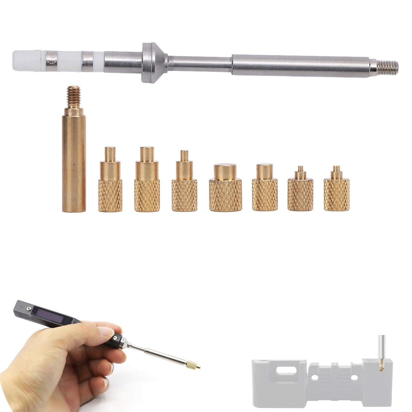 Brass Knurled Nut Inserts, Heat Set Insert Tool, Pine64 Adapter, for TS100, TS101, PTS200 Soldering Iron Head,Screw Design Nut Insert Kit with 2 Heating Head Adapters