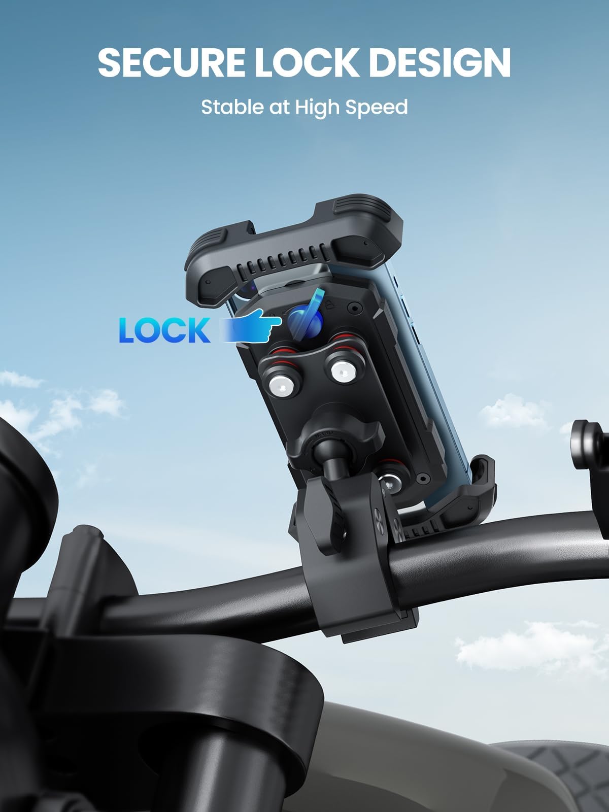 Tounee Bike Phone Mount Holder with Dual Vibration Dampener - Quick Release Handlebar Clip for Bicycle/Cycling, Upgraded Anti-Shock Design Fits iPhone 16/15/14 Pro Max & 4.7-6.7" Phones (Green)