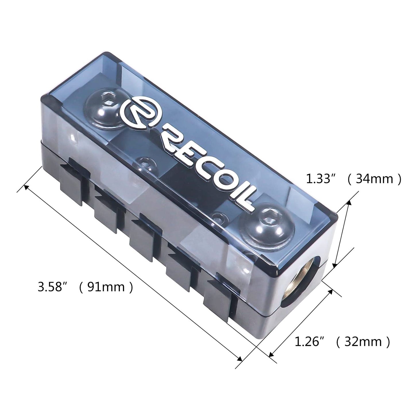 RECOIL MFHA-2 2 Packs Fuseholder 0/2/4 Gauge Modular Inline ANL & Mini-ANL Fuse Holders with Jumper Bars to Create Distribution Block Fuse and Negative Combo Blocks