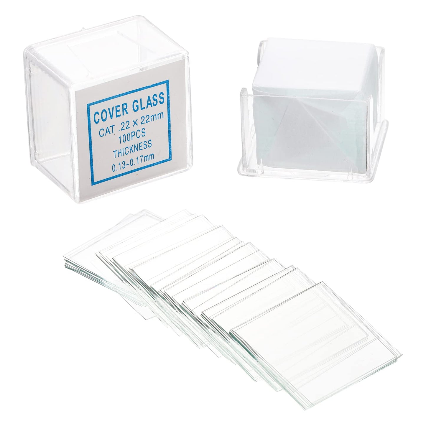 ZENFUN 300 Pcs Microscope Slides and 300 Pcs 22x22mm Coverslips, Transparent Microscope Glass Cover Slides Pre-Cleaned Blank Glass Slides Kits for Basic Biological Science Education