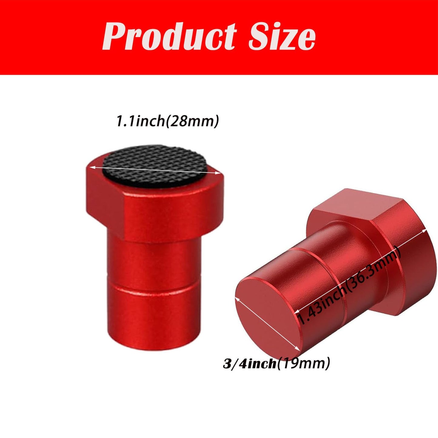 8 Pack 3/4" Bench Dogs Bench Brake, 19mm Aluminum Alloy Bench Dogs Stops with Non-Slip Pads for 19mm Dog Hole Workbench MFT Tables, Woodworking & DIY Projects (Red)