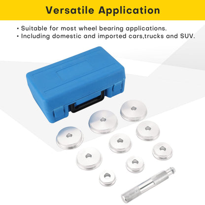 Acymner 10pcs Bearing Race and Seal Bushing Driver Install Set | Aluminum Bearing Race Installer, Seal Installation Tool, Bearing Install Tool, Axle Seal Installer