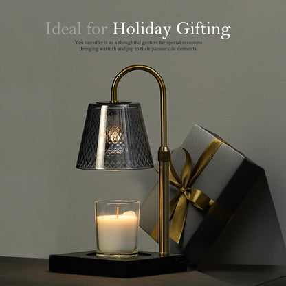 Candle Warmer Lamp with Timer & Adjustable Height, Dimmable Wax Melt Lamp for All Jar Sizes, 2/4/8H Timer, an Elegant and Creative Gift for Home Decor(Black)