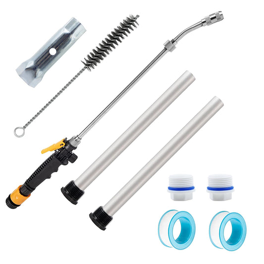 9pcs Rv Anode Rod for Water Heater,Rv Water Heater Tank Rinser and Stainless Steel Brush Kit for Cleaning Sediment - 9.25" L X 3/4" Npt Thread Magnesium Rod for Suburban,Mor-Flo (9-Pcs Set)