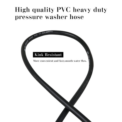 CHAVOR Pressure Washer Hose 25 FT X 1/4 Inch, Replacement Power Washer Hose for Most Brands, M22 14mm or M22 15mm Brass Thread, 3000 PSI