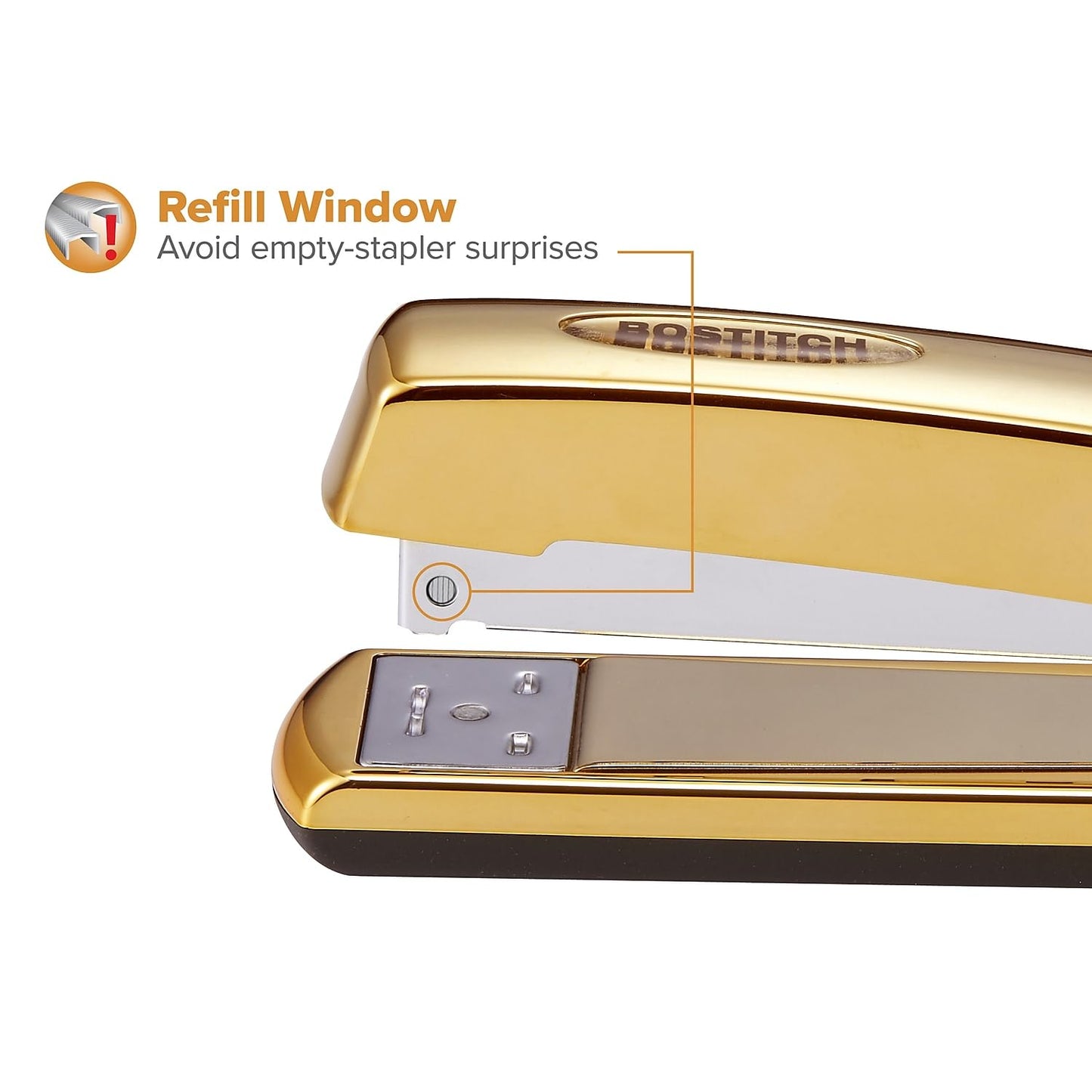 Bostitch Metallic Gold Stapler, All-Metal, 20 Sheets