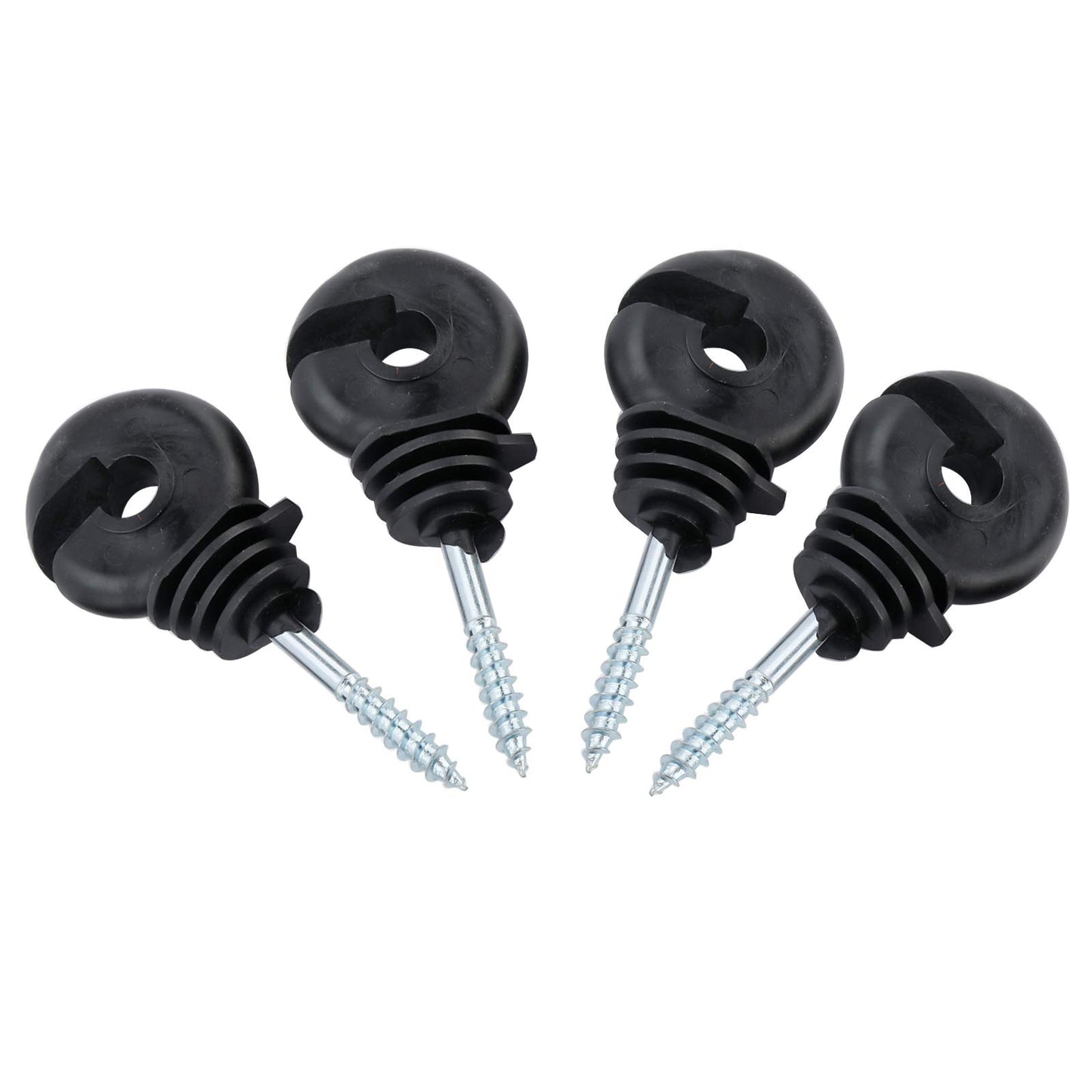 Yaegoo 100Pcs Electric Fence Ring Insulators, Screw-in Insulator Fence Ring Post Wood Post Insulator, Black