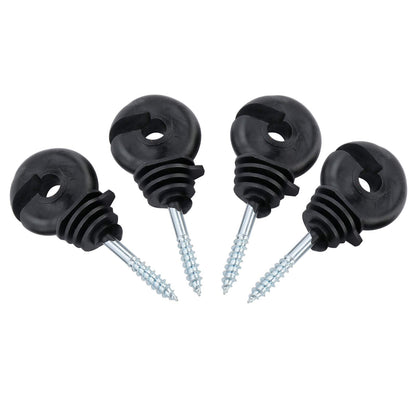 Yaegoo 100Pcs Electric Fence Ring Insulators, Screw-in Insulator Fence Ring Post Wood Post Insulator, Black