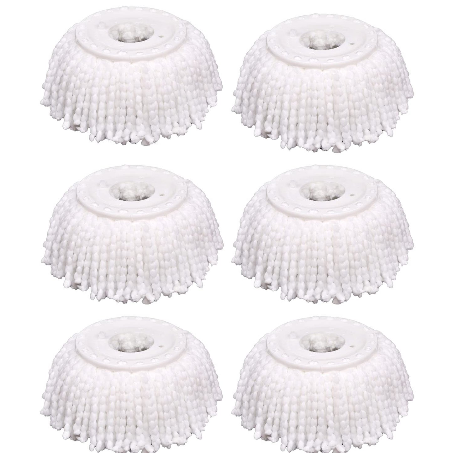 6 Pack Spin Mop Head Refill, Universal Round Mop Head Replacement, Microfiber, Machine Washable