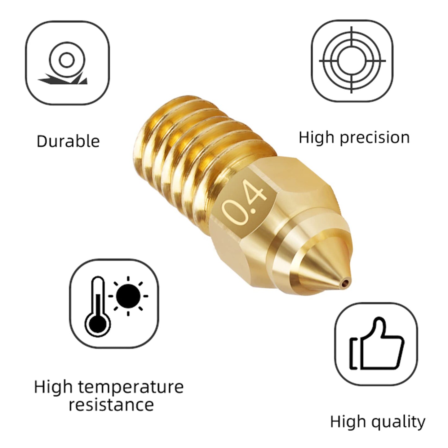 Creality 22PCS Ender 5 S1 Brass Nozzles Kit, 3D Printer 10PCS 0.4mm and 2PCS 0.2mm, 0.3mm, 0.5mm, 0.6mm, 0.8mm, 1.0mm Nozles Kit for Ender 3 V3 SE, Ender 5 S1, Ender 7, Spider 1.0