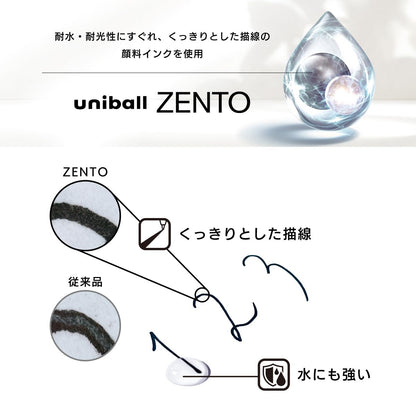 uniball ZENTO Water-Based Ink Refill UBR-Z-38, 0.38mm Extra Fine Point, Black, Compatible with uniball ZENTO Pens, UBRZ38.24, Pack of 10