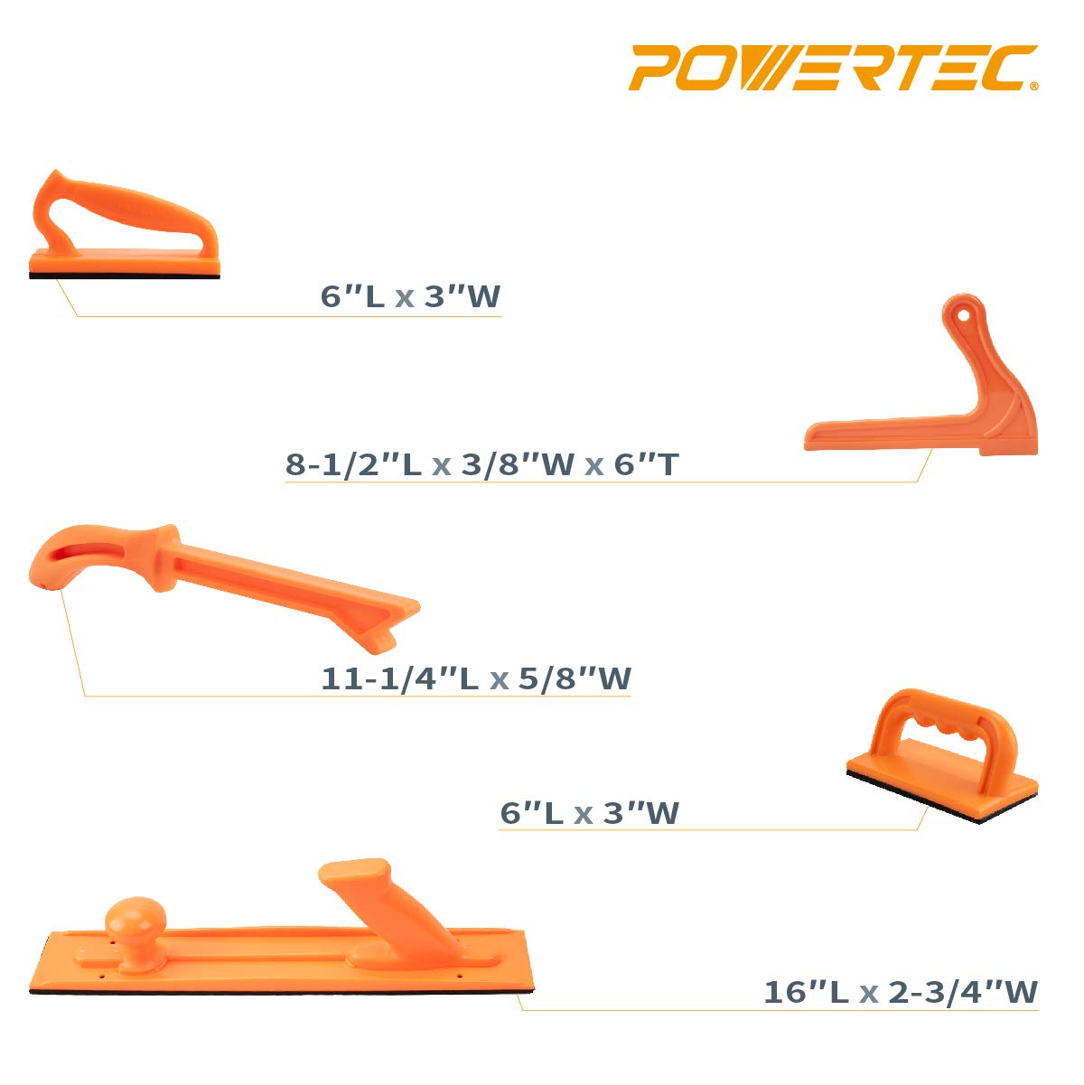 POWERTEC 71009 Safety Push Block and Stick Package, 5-Piece