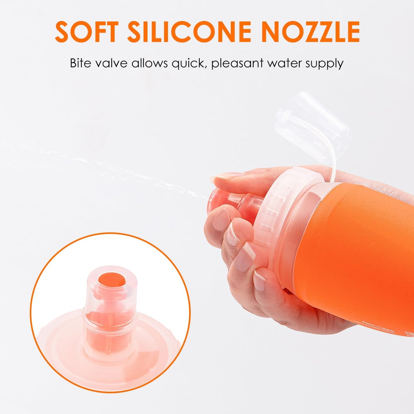 UTOBEST Soft Flask Running Water Bottle Collapsible Water Bottle for Trail Running Hydration Pack Hiking Cycling Climbing 350 ML