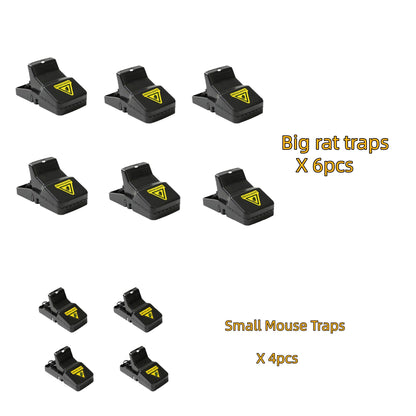 10 Pack Mouse Trap 6 Large Rat Traps 4 Small Mice Traps Snap Traps for Indoor and Outdoor Use for Home, Restaurant ，Factory，Bedroom, Kitchen