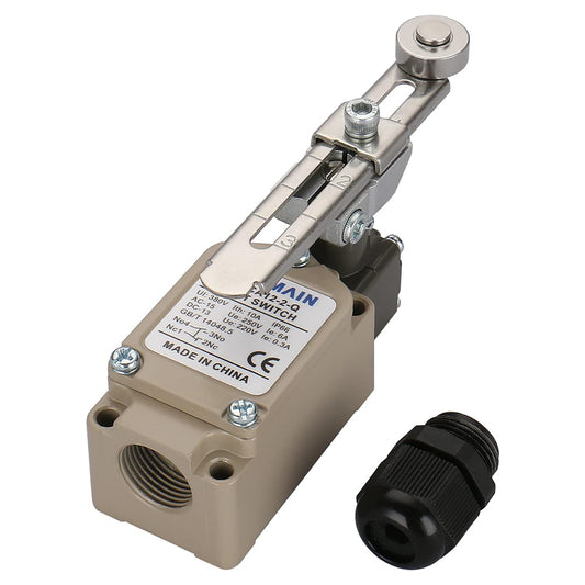 Baomain WLCA12-2-Q Limit Switch Momentary Switch, Adjustable Rotary Roller Lever, IP66 Waterproof