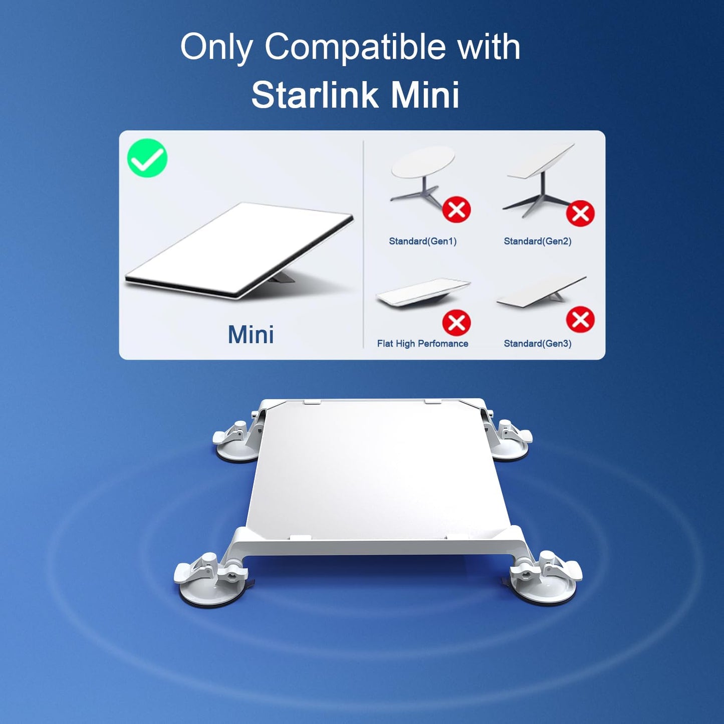 Starlink Mini Car Mount for Dashboard - iSmoothear Starlink Mini Suction Cup Mounting Kit for Windshield & Dashboard, Ensures Strong Hold, Stable Signal & Secure Driving for Most Vehicles