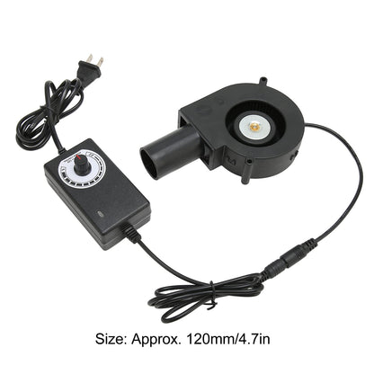 Smal Blower Fan, 120mm Mini Small Blower Fan DC Cooling Fan 12V Brushless Motor Blower Fan with Speed Control for Receiver DVR for Modem Cooling US Plug 100 to 240V