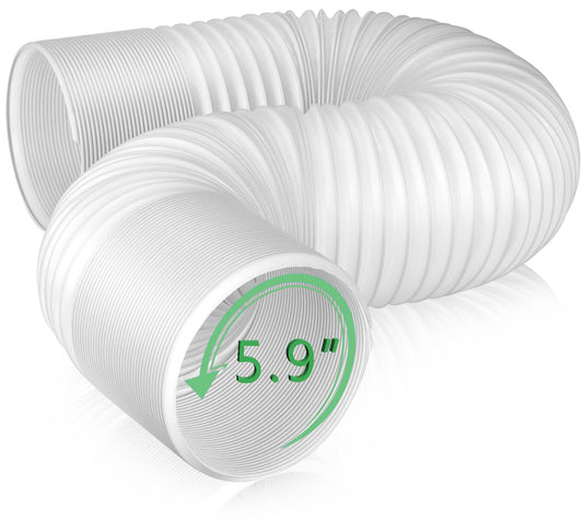 Air Conditioner Exhaust Vent Hose - 5.9 inch Diameter, 80" Length, Universal Counter-Clockwise Thread Air Vent Compatible with Whynter, Frigidaire, LG, Delonghi Toshiba, Delonghi, JHS