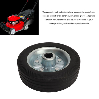 Wheel, Trailer Jack Universal Wheel with 6 Inch Diameter and 1200 Lbs Load Capacity, Swivel Caster Wheels for Lawn Mowers, Utility Carts, Rubber Clad Iron Construction