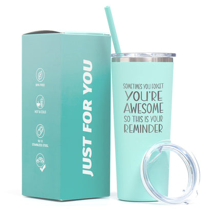 Birthday Appreciation Gifts for Women - Inspirational Tumbler for Her, Friends, Sister, Mom - You are Awesome - 22oz