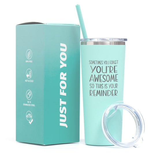 Birthday Appreciation Gifts for Women - Inspirational Tumbler for Her, Friends, Sister, Mom - You are Awesome - 22oz