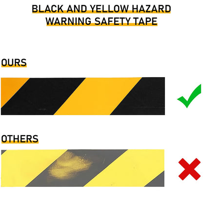 6 Pcs Black & Yellow Floor Hazard Marking Tape, 2 Inch x 108 Feet Caution Tapes Safety Warning Tape for Caution Self Adhesive Hazard Stripe Tapes for Stair, Outdoor Construction