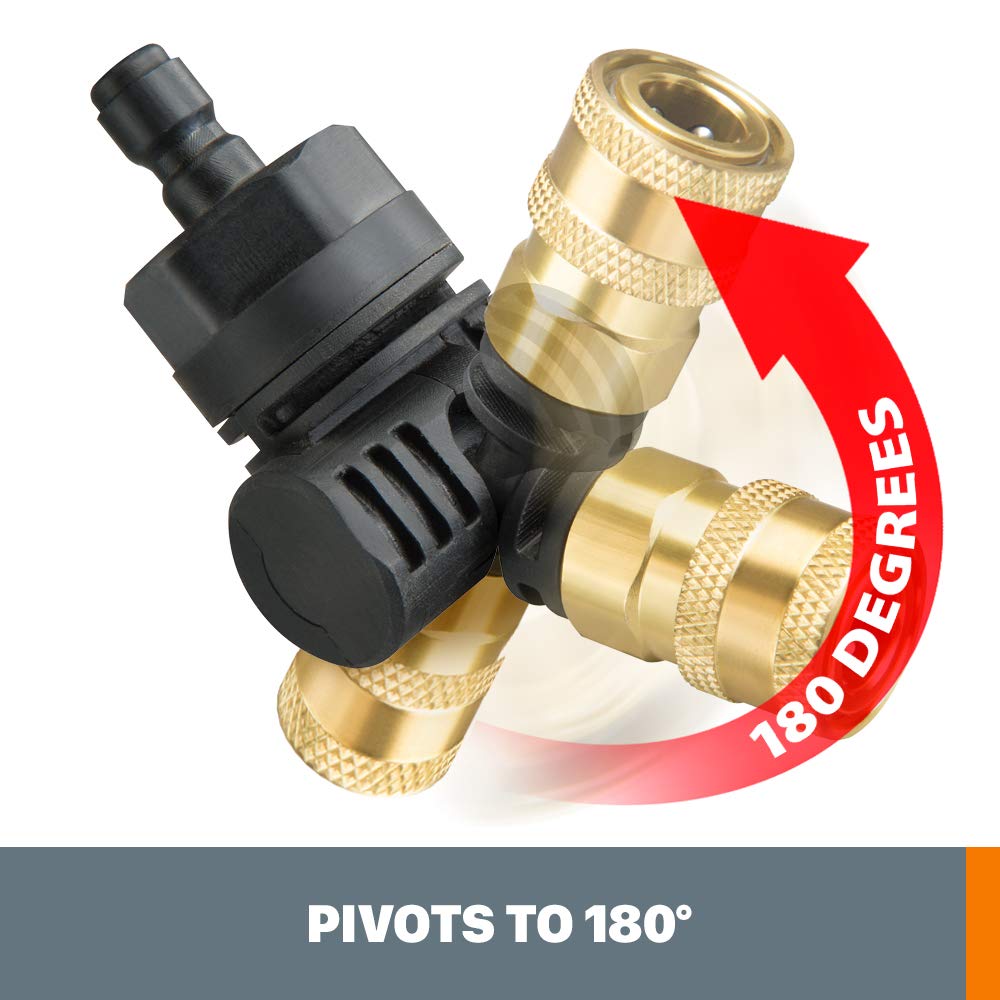 WORX WA4039 Hydroshot Pivoting Quick-Connect Adapter, Black
