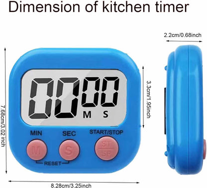 12 Pieces Large Screen Digital Kitchen Timer Count Up and On/Off Switch Timer with Loud Alarm Magnetic Back Large Display Timer LED Countdown Timer for Cooking Baking Games(Battery Included)
