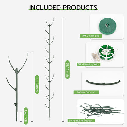 AOGEWON Plant Support Stakes, 10-Piece Set, Stackable Trellis for Monstera, Pothos, Climbing Vines, Indoor & Outdoor Use