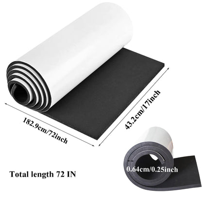 Uotyle Black Sponge Foam Rubber Sheet, EVA Foam Roll 72"x17"x0.25" Thick High Density Craft Foam for Cosplay Costumes, Crafts, DIY Projects