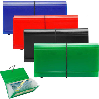 SEEKIND Expanding File Folder 4 Pack, 10.4' 5.5' Receipt Organizer Folder Accordion Folder Document with 13 Pocket for Office,Cards,Tickets-Water Resis …