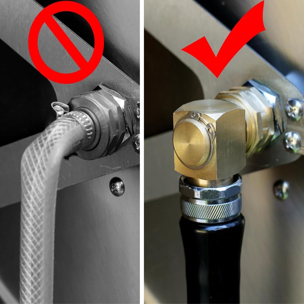 2 Pcs 90 Degree Hose Bends with A Strip of Adhesive Tape for Quick Connect Fittings Brass Rotating Solid Adapter Splitter Connector Hoses Water Connectors (2)