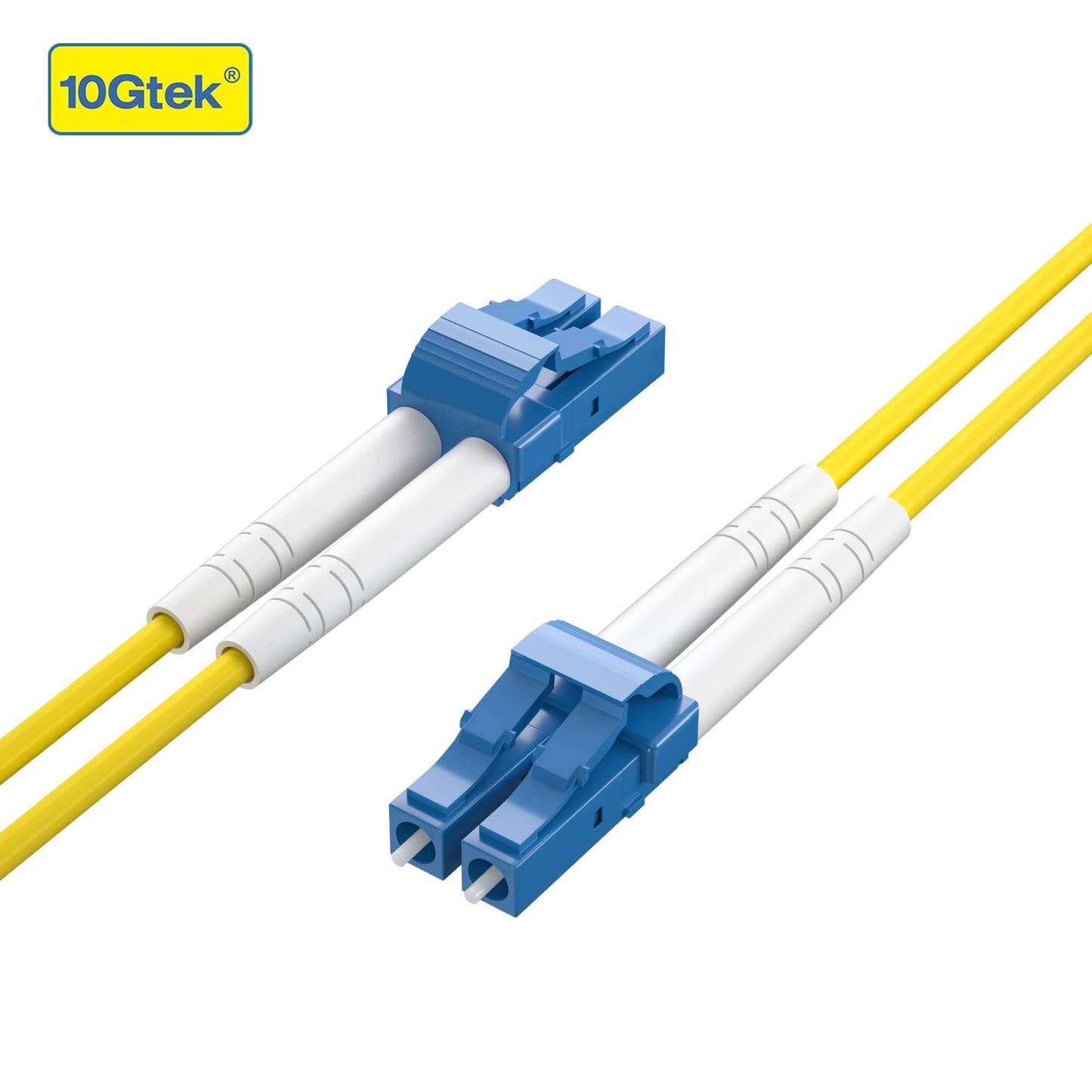 10Gtek OS2 Fiber Patch Cable - LC to LC 10Gb/Gigabit Singlemode Jumper Duplex 9/125 LSZH Fiber Optic Cord for SMF SFP Transceiver, Yellow, 20-Meter(65-ft)