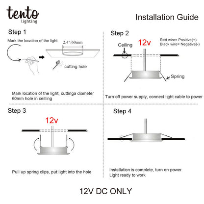 Tento Lighting Rv Interior Lighting 12 Volt Dome Light Super Sim Style 3 Watts 12v LED Ceiling Lamps Replacing 25 Watts Halogen Bulbs Off Grid Lighting Low Voltage Lighting Solar Powered Cabins Marines Cruises