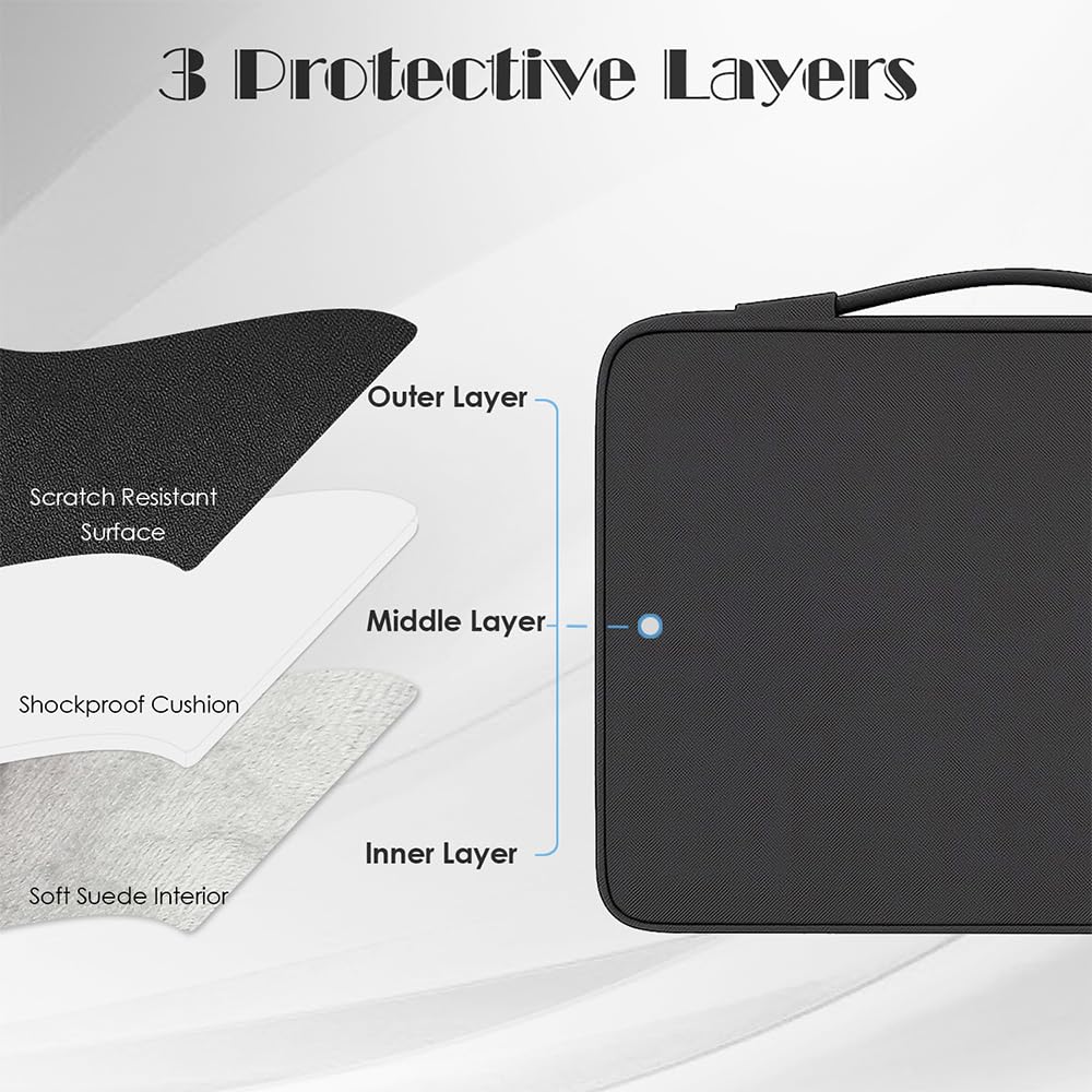 ProElife 13-Inch Laptop Sleeve Case for 2026 New MacBook Air 13.6 inch M5/A3449 Chip & MacBook Neo A18Pro/A3404 13 inch Accessory Traveling Water-Resistant Bag Portable Carrying Case (Black)