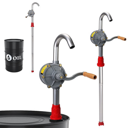 Vevitts 55 Gallon Drum Pump, Aluminum Alloy Rotary Hand Pump - Manual Hand Crank Pump Fits 15 to 55 Gallon Drums