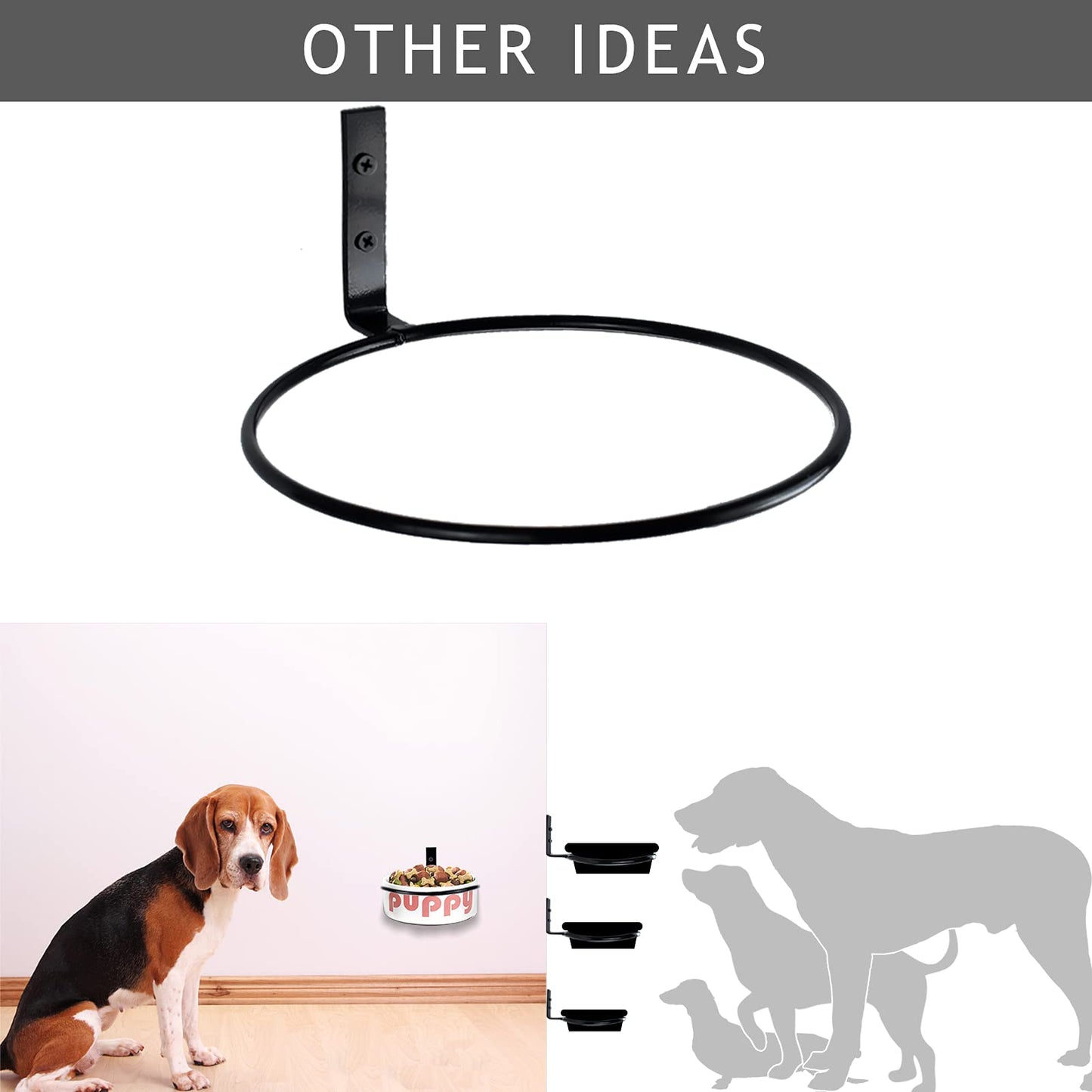 6 inch Hanging Plant Stand Heavy Duty Metal 4 Pack Flower Plant Pot Support Holder Ring Fit for Outdoor/Indoor Home Decoration