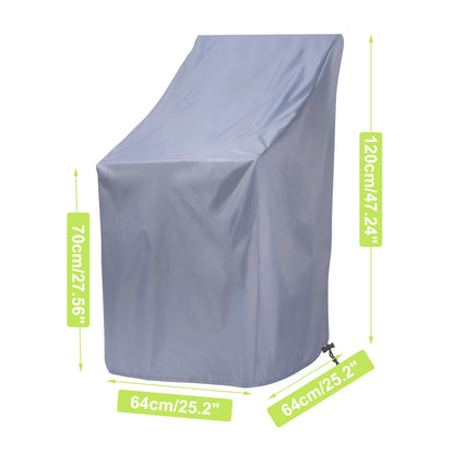 Stackable Patio Chair Covers, 210D Outdoor Chair Covers Waterproof for Stacked Chairs, Lawn Chair Covers Waterproof Outdoor Fits for 4-6 Outdoor Stacking Chairs (Grey, 25"L x 25"W x 47"H , 2PCS)