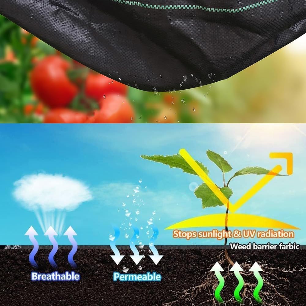 2pcs 3 X 50ft Weed Barrier Landscape Fabric Roll 3.5oz Heavy Duty Durable Woven Block Fabric Easy Setup Control Mat for Garden Yard Flower Bed Landscaping Ground Cover Garden Plastic ﻿
