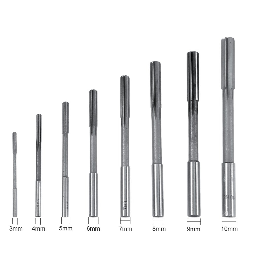 8pcs HSS H8 Straight Shank Chucking Machine Reamer Milling Cutter Tool Set 3/4/5/6/7/8/9/10mm